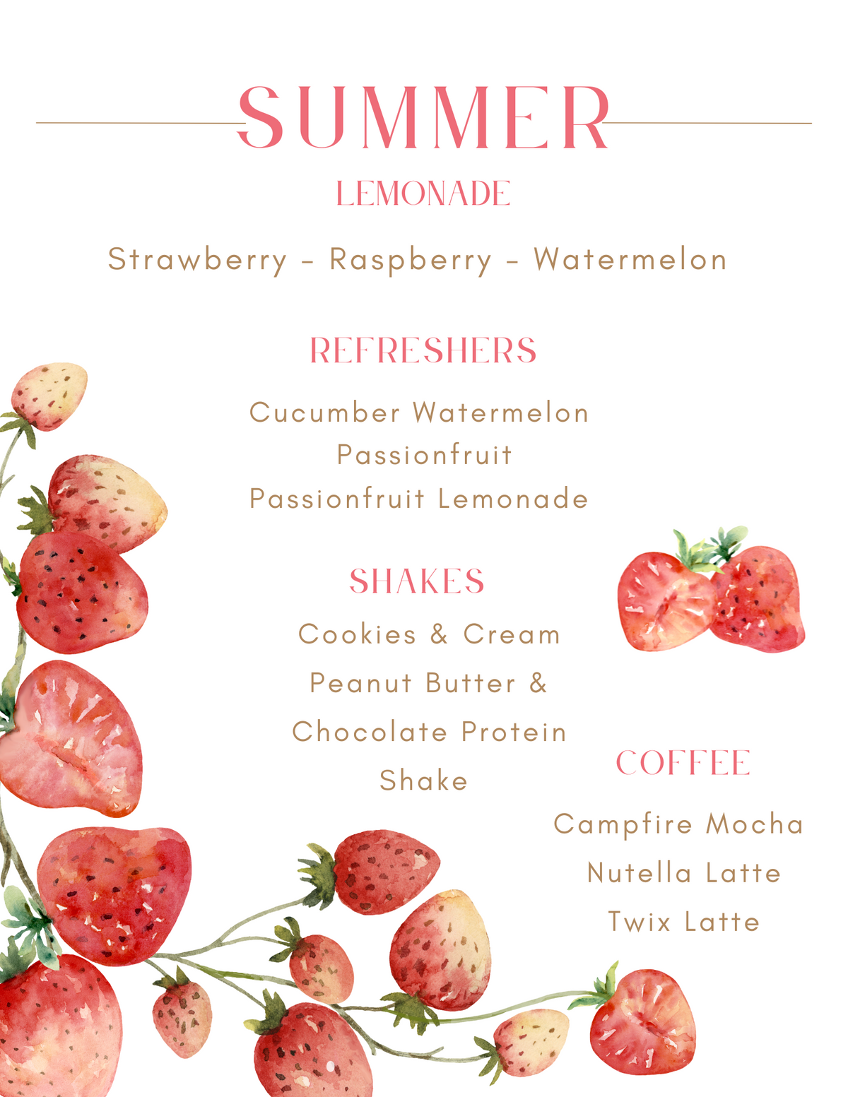 Summer menu!!